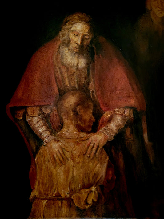 Utsnitt av Rembrandts: "The return of the prodigal son"