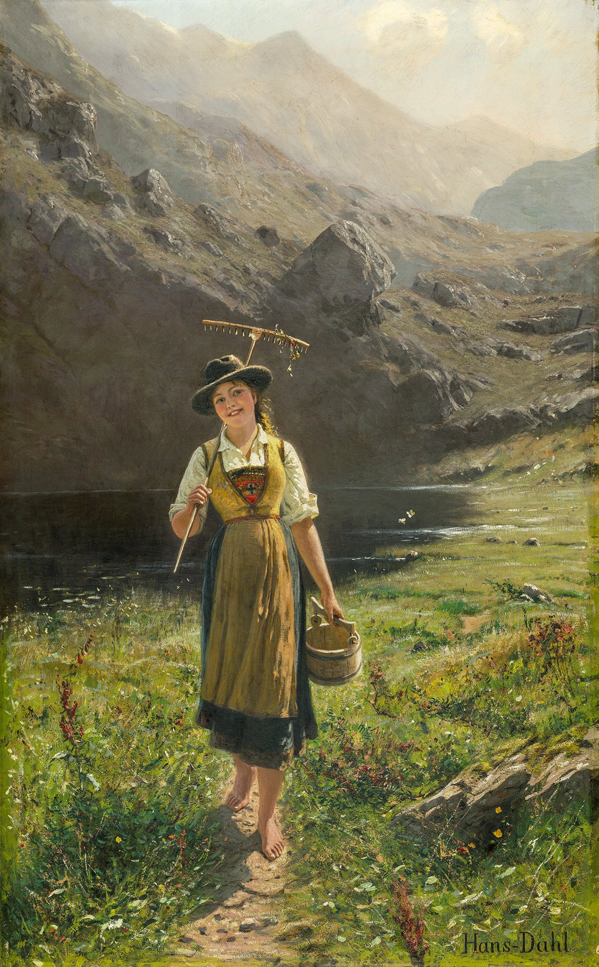 Hans Dahl giclee kunsttrykk høyfjellet folkedrakt