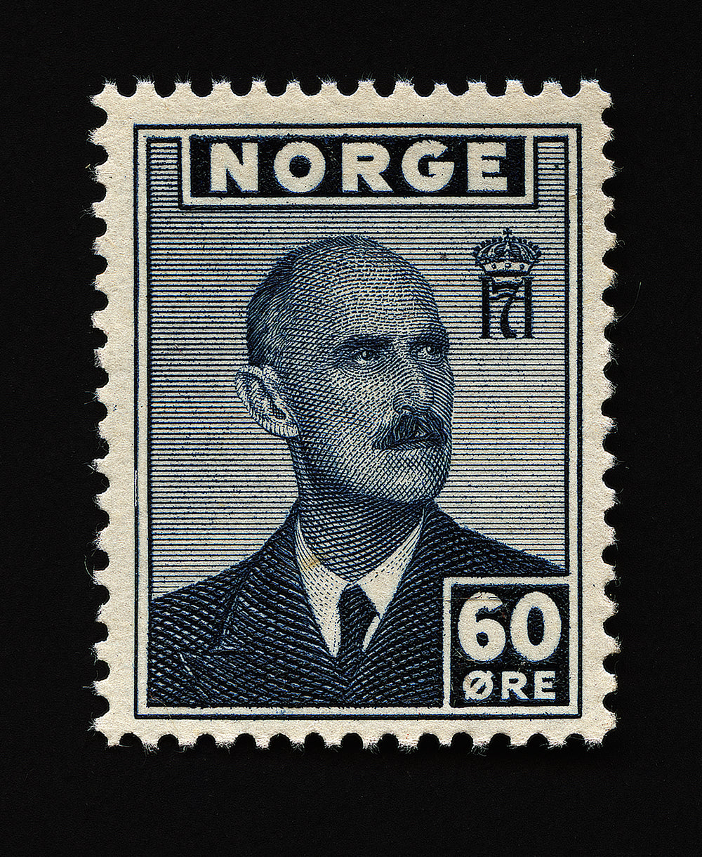 Kunsttrykk av frimerket "Kong Haakon den 7."